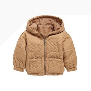 Old Navy Toddler Quilted Hooded Jacket Graham candy color NEW 5T